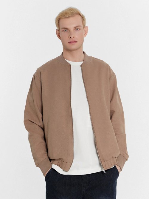 Бомбер мужской бежевый, фото 1 из 5