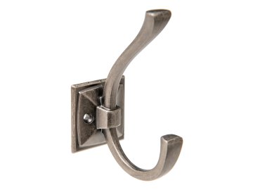 Крючок мебельный двухрожковый KERRONKR 0390 BAZ, черненый старинный цинк в Минске Ома