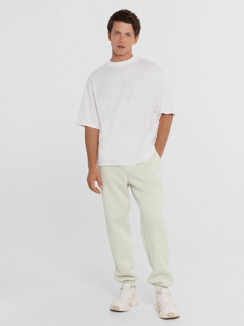 Теплые брюки в оттенке "морская пена" с лаконичным принтом, фото 3 из 6