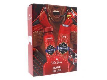 Набор подарочный OLD SPICE (Дезодорант-аэрозоль Captain, 150 мл + Гель для душа и Шампунь 2 в 1 Captain, 250 мл) на акции в магазинах Мила
