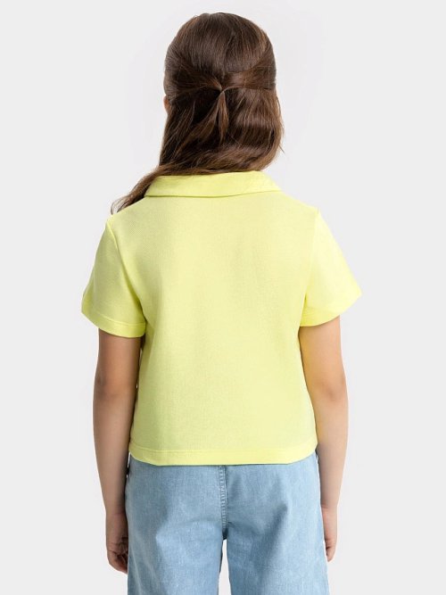 Джемпер с воротником в желтом цвете для девочек, фото 2 из 3