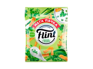 Сухарики Flint пшенично- ржаные со вк сметаны с зеленью 100 г пак