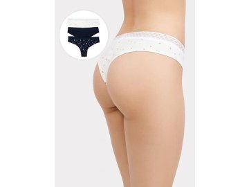 Набор трусиков бразилиана (3 шт.) в оттенках темно-синего и молочного Марк Формель