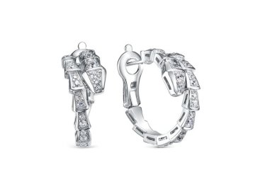 Серьги с итальянским замком Cloud7, серебро 925 проба, вставка цирконий
