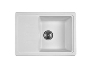 Мойка из каменной крошки WISENT W620-28 (вайт) 620х435 без сифона