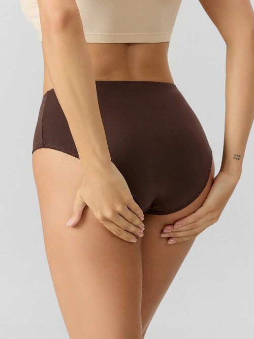 Трусы женские с высокой посадкой коричневые, фото 4 из 8