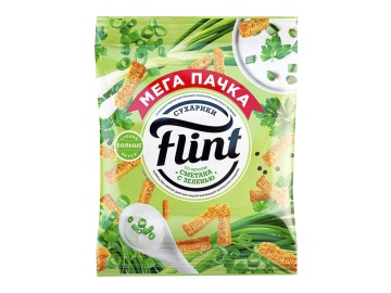 Сухарики Flint со вкусом сметаны с зеленью 100 г в Пинске Санта