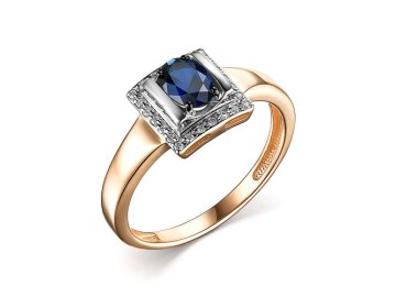 Кольцо декоративное Bellissima, красное золото 585 проба, вставка бриллиант