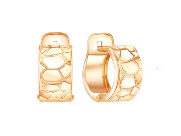 Серьги с английским замком 7 Карат, красное золото 585 проба