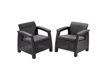 Набор садовой мебели Keter Corfu Duo 258976 (графит)