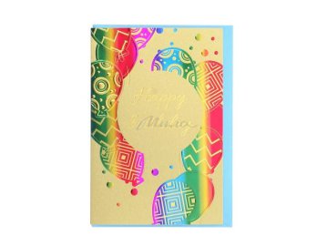 Открытка Happy Birthday Разноцветные шарики, арт JCT-19-11-14037 Мила