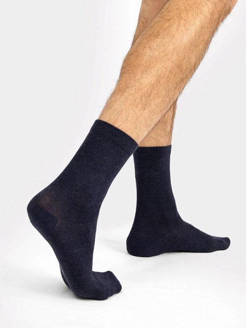 Носки мужские в синем цвете из шерсти с бамбуком, фото 2 из 4