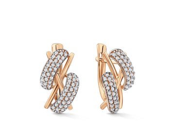 Серьги с английским замком TALANT, красное золото 585 проба