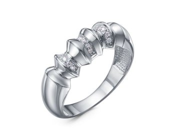 Кольцо декоративное DELTA, серебро 925 проба, вставка фианит