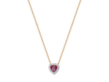 Колье RoseGrace, красное золото 585 проба, вставка бриллиант/рубин