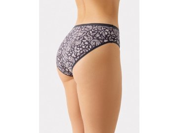Трусы женские классические серые с принтом "пейсли"