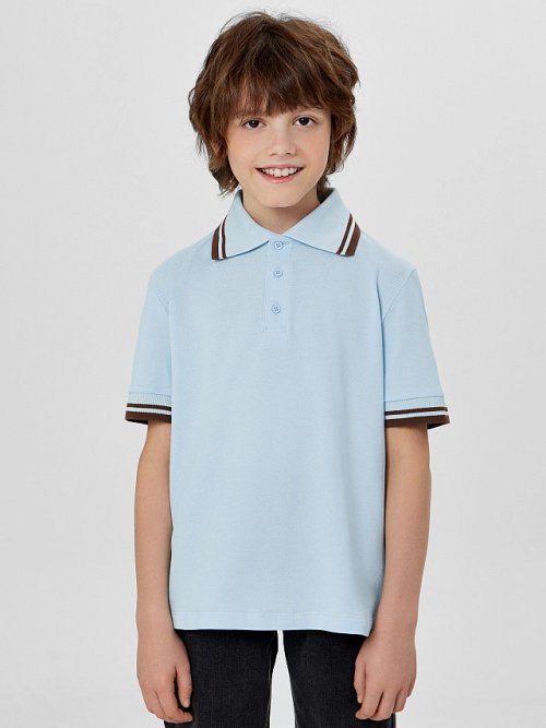 Поло для мальчиков голубое, фото 1 из 6
