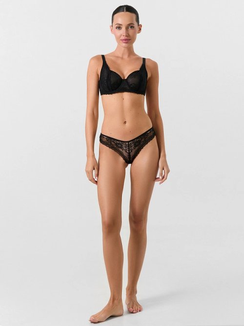 Трусы бразилиана женские кружевные черные, фото 6 из 8