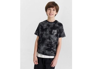 Футболка для мальчиков серая в стиле милитари с надписью Марк Формель