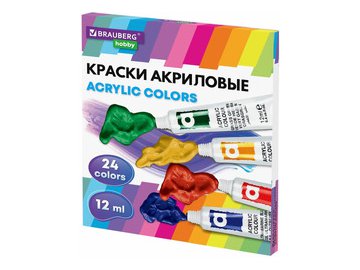 Краски акриловые BRAUBERG HOBBY 192404