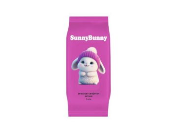 Салфетки влажные детские SUNNY BUNNY Зайчик розовый, 8 шт, арт.10 Мила
