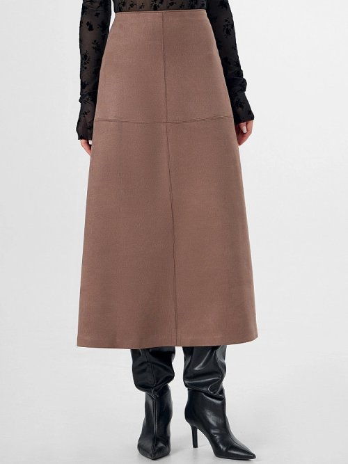 Юбка женская бежевая "под замшу", фото 1 из 5